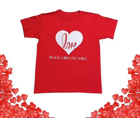 Red T-shirt - Black Girls Do Nails Love Collection